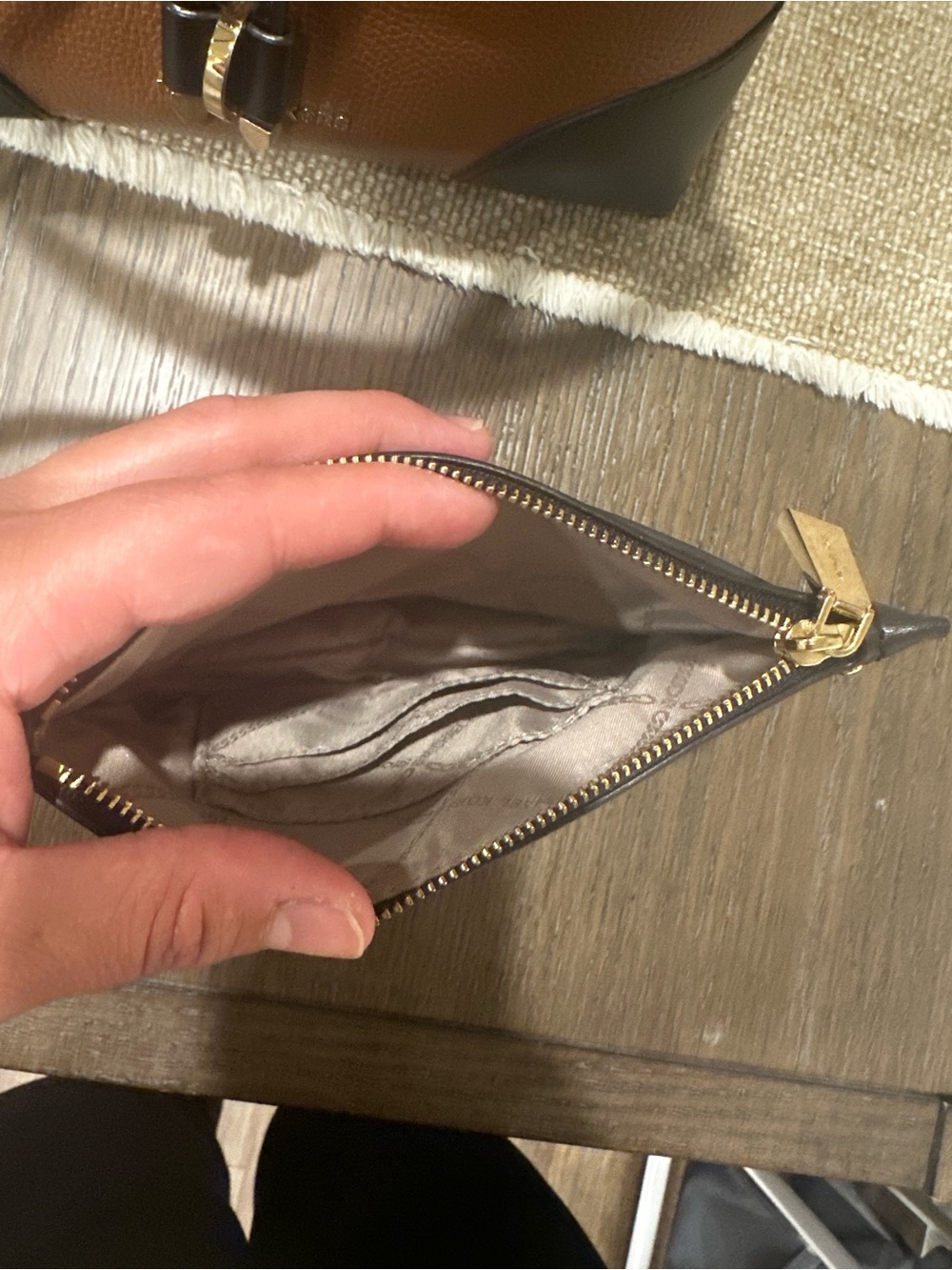 Michael Kors Brown and Tan Pebbled Leather Drawstring Shoulder Bag - Picture 9 of 16